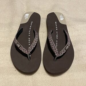 The North Face Brown Pink Flip Flip Thong Sandal Women Size‎ 9 Foam New